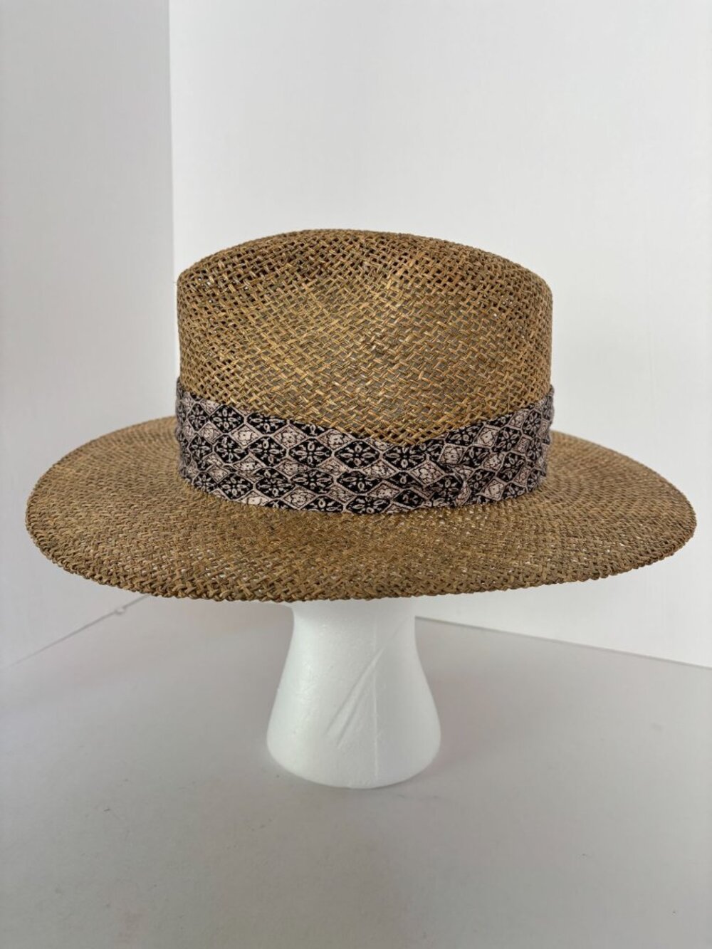 Stetson Straw Hat L XL Wide Brim Western Fedora Panama Style Made Mexico Summer - Picture 5 of 10